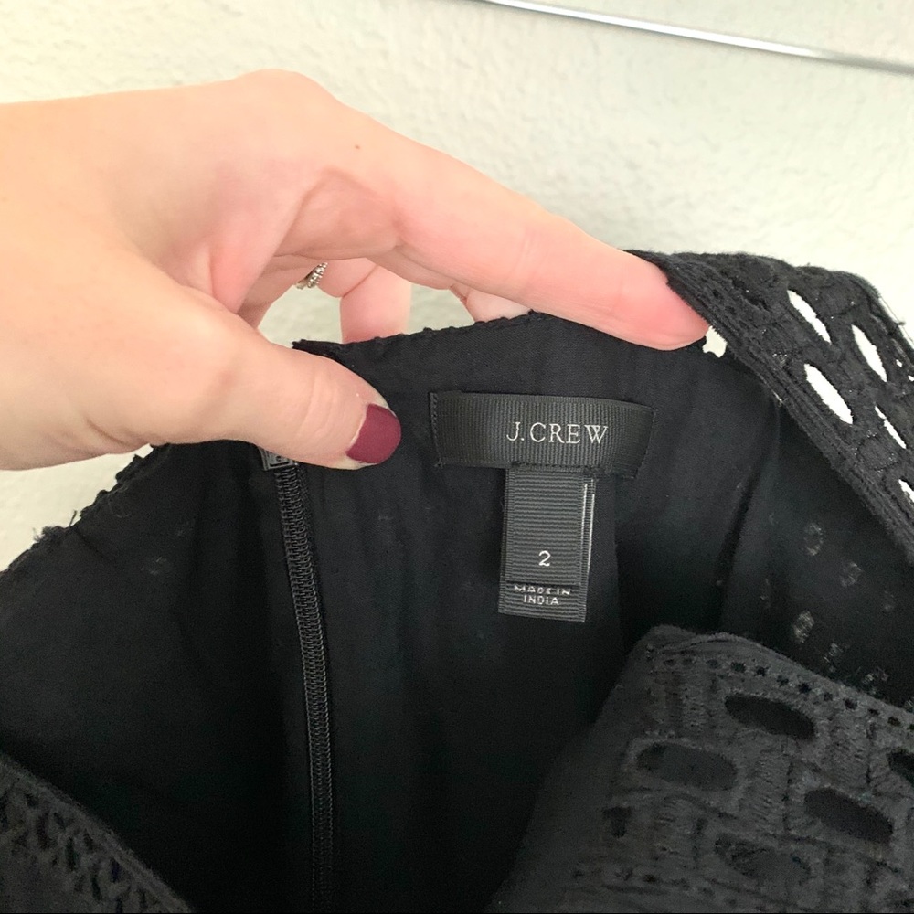 J. Crew Black Eyelet Midi Dress - Picture 7 of 8
